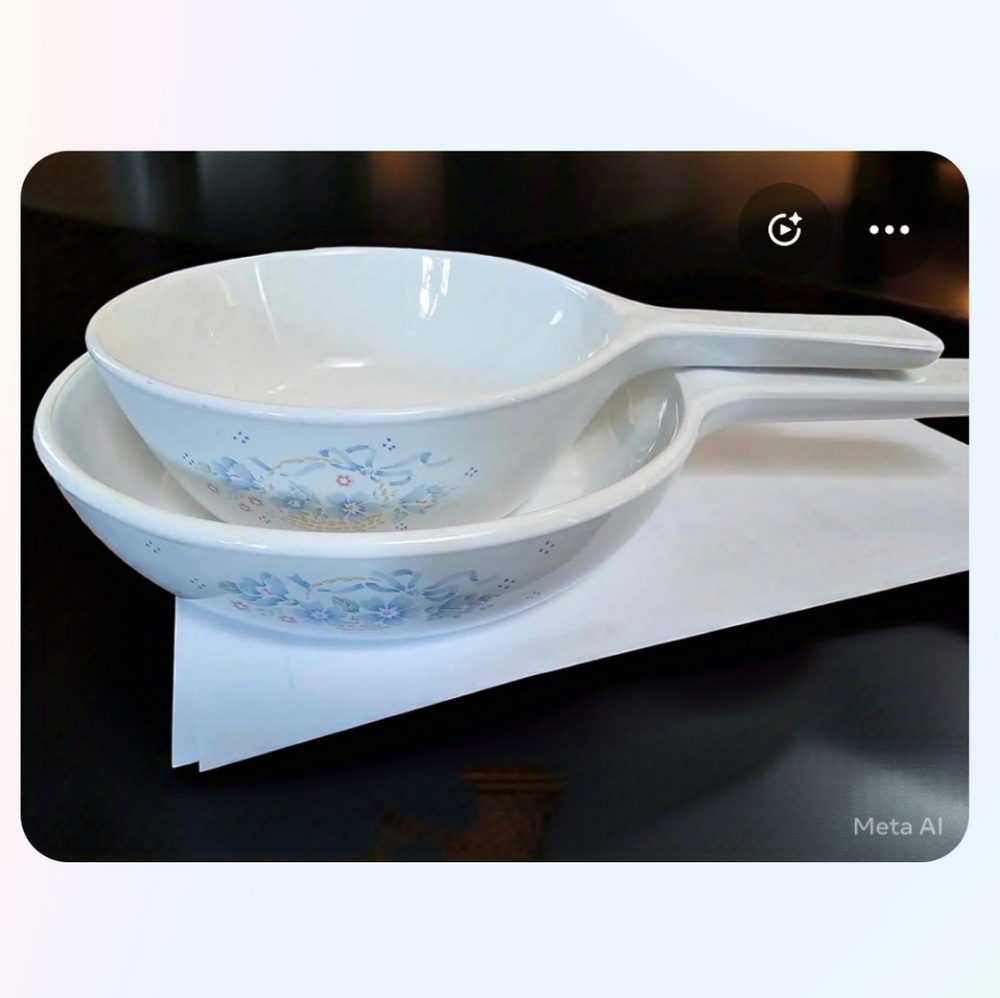 Vintage Corningware country cornflower 6 ans 7 in saucepans